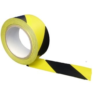 BLACK  YELLOW SAFETY FLOOR TAPE 50MM X 33M ROLL